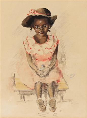 (ART.) Four watercolor portraits of North Carolina women and girls by Clary Webb Peoples.